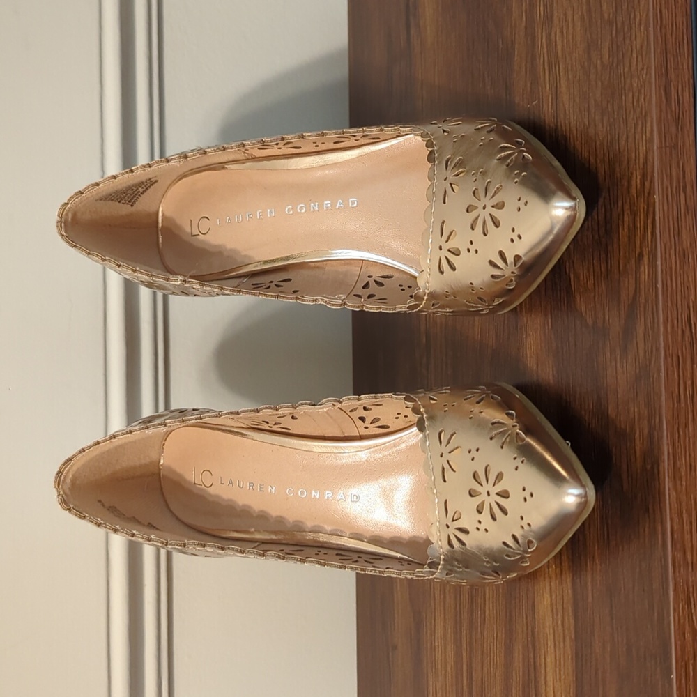 Rose gold pumps